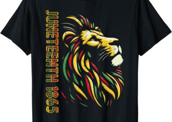 Juneteenth Lion Black African June 19th Men Women Kids T-Shirt