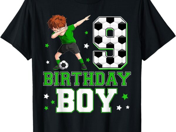 Kids 9th birthday boy soccer 9 year old 9yr boys party t-shirt
