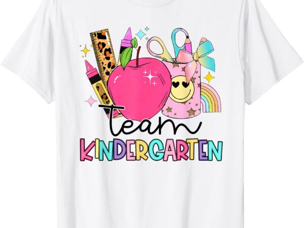Kindergarten team teacher kids coquette bow back to school t-shirt
