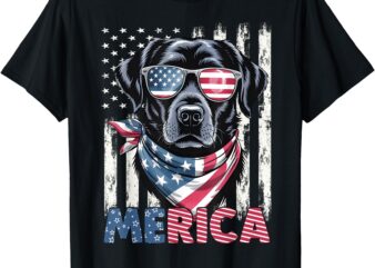 Labrador retriever usa flag merica patriotic dog 4th july t-shirt