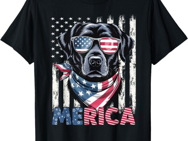 Labrador retriever usa flag merica patriotic dog 4th july t-shirt