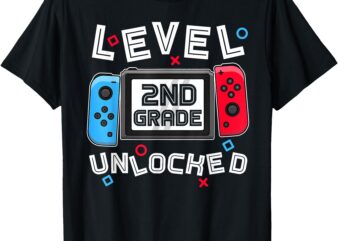 Level 2nd Grade Unlocked Back To School First Day Boys Kids T-Shirt