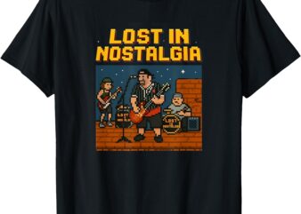 Lost in Nostalgia 8 bit band logo T-Shirt
