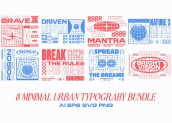 Minimal urban typography t-shirt designs bundle