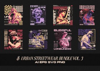 Urban Streetwear T-shirt Designs Bundle Vol. 3