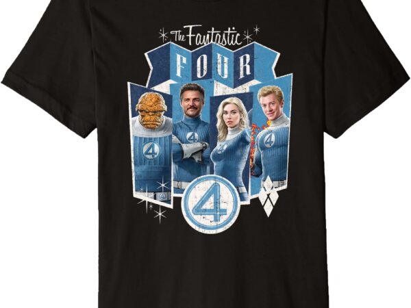 Marvel the fantastic four_ first steps retro group panels premium t-shirt