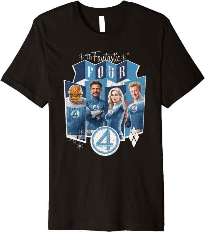 Marvel The Fantastic Four_ First Steps Retro Group Panels Premium T-Shirt