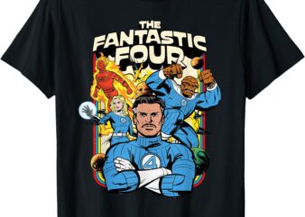 Marvel The Fantastic Four_ First Steps Retro Planets Team T-Shirt