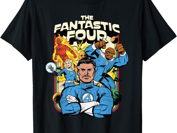 Marvel the fantastic four_ first steps retro planets team t-shirt