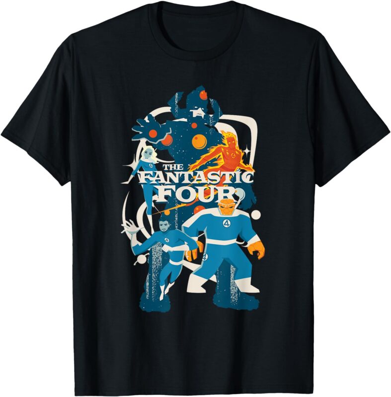 Marvel The Fantastic Four_ First Steps Retro Team & Galactus T-Shirt