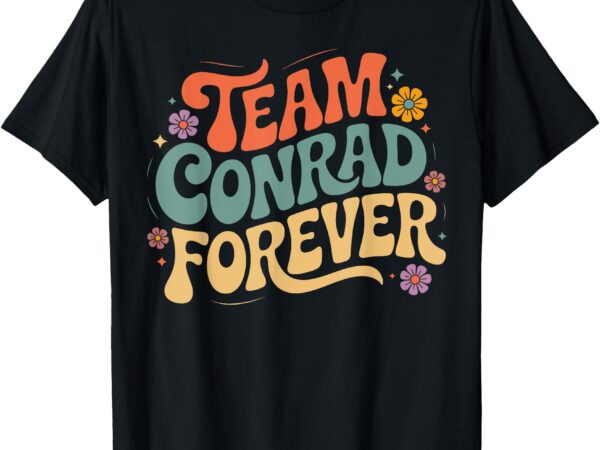 Men women vintage groovy flower power vibe retro team conrad t-shirt