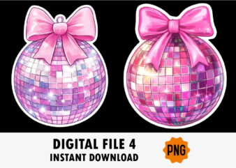 Coquette Christmas Png Disco Ball