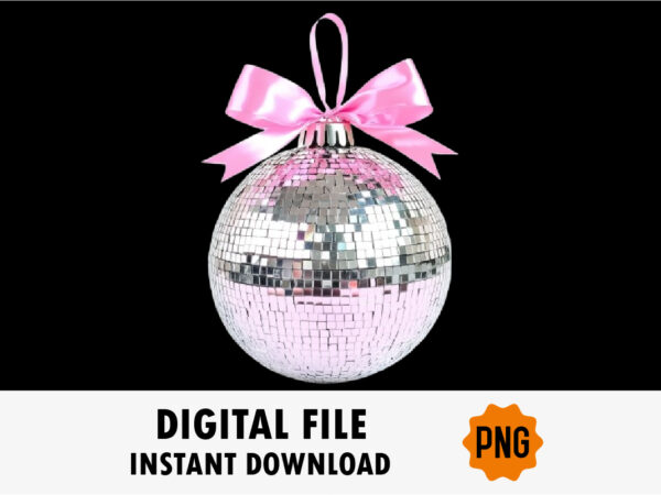 Coquette christmas png disco ball t shirt vector file