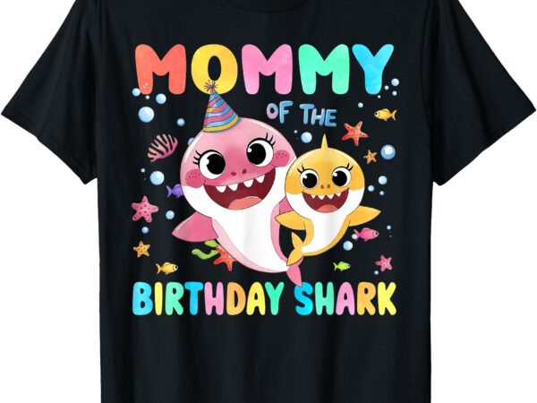 Mommy of the birthday family shark funny kids birthday party t-shirt