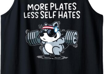 More Plates Less Self Hates Possum Gym Tank Top