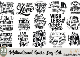 Motivational Quote T-shirt Bundle Motivational Quote SVG Bundle