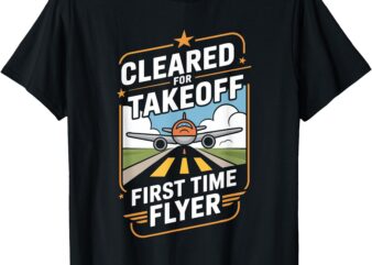 My First Plane Ride First Time Flying Adventure Airplane Kid T-Shirt
