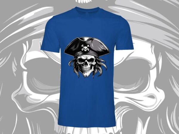 Pirate skull t shirt illustration