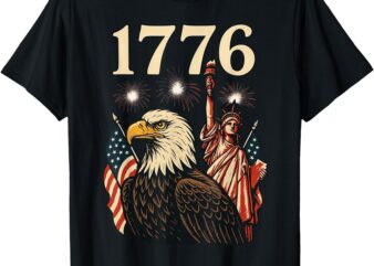 Patriotic 1776 Eagle Liberty Statue USA T-Shirt