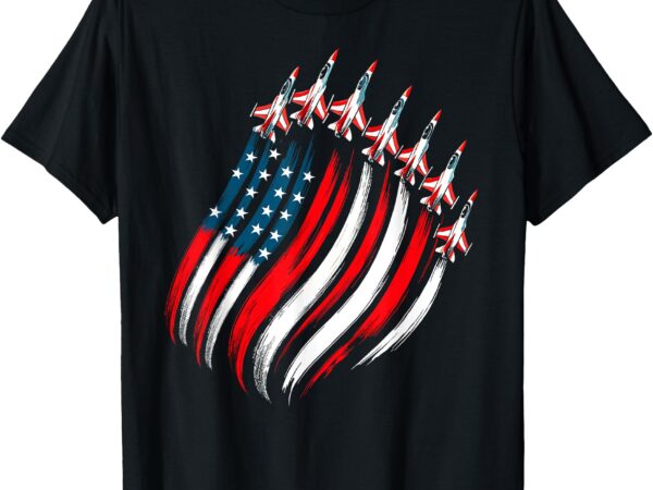 Patriotic usa flag fighter jets boys mens 4th of july gift t-shirt