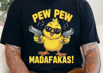 Retro Pew Pew MADAFAKAS T-Shirt Design, Funny Bird with Guns Svg Png, Meme Humor Sarcastic Png, Adult Sarcasm Humor, Duck Goose Lover Gifts