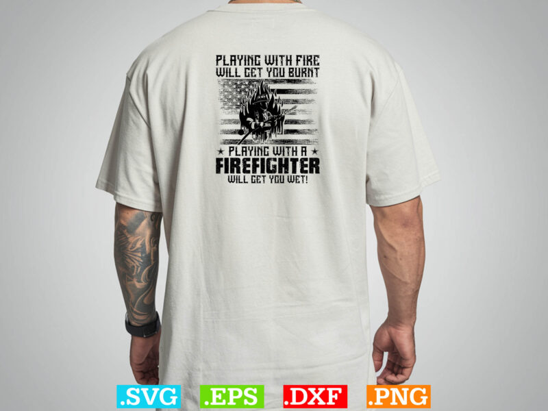 Usa Flag Firefither T-shirt Design Bundle