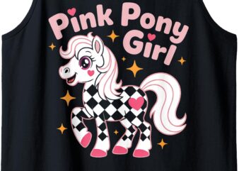 Pony Girl Pink Kawaii Cute Horse Graphic Girls Women Tank Top