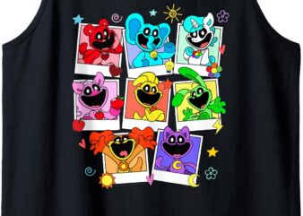 Poppy Playtime Colorful Polaroid Smiling Critters Group Shot Tank Top