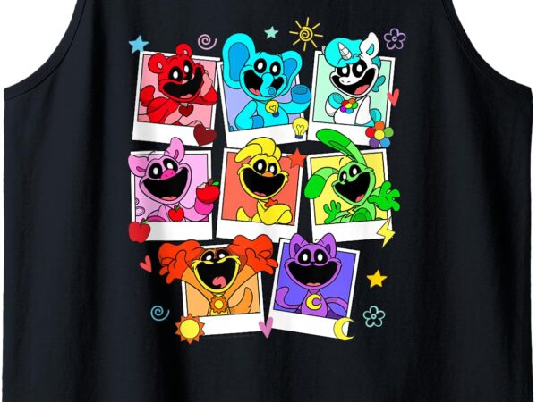 Poppy playtime colorful polaroid smiling critters group shot tank top t shirt illustration
