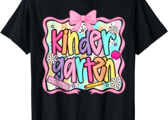 Preppy Back To School Pink Coquette Floral Cute Kindergarten T-Shirt