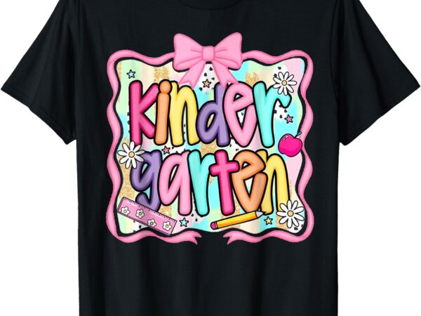 Preppy back to school pink coquette floral cute kindergarten t-shirt
