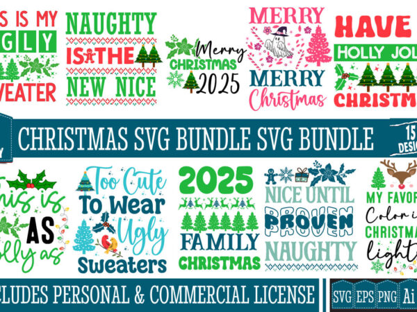 Christmas t-shirt design bundle, christmas t-shirt design, christmas svg bundle, christmas vector bundle