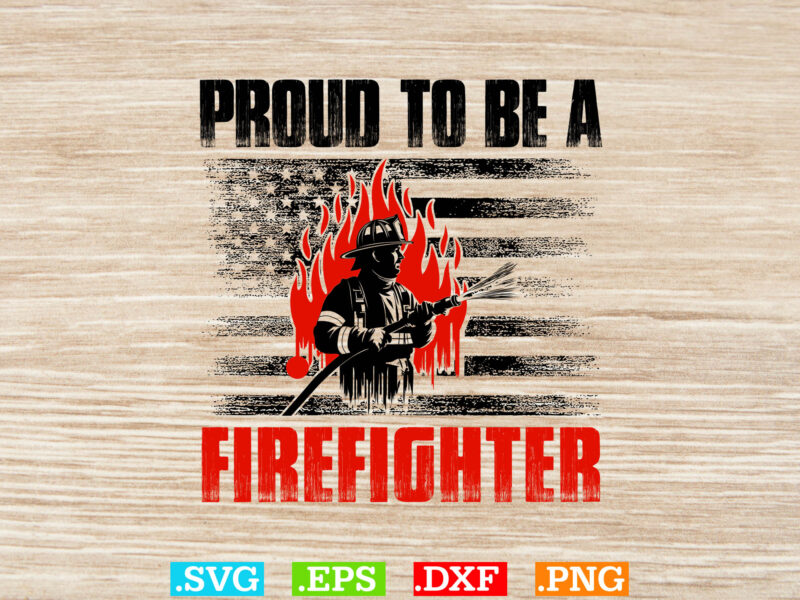 Usa Flag Firefither T-shirt Design Bundle