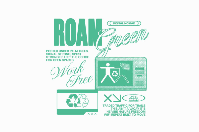 Digital Nomad Eco-Friendly T-shirt Designs Bundle