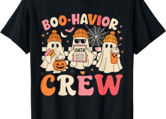 Retro boo-havior crew behavior analyst halloween aba rbt t-shirt