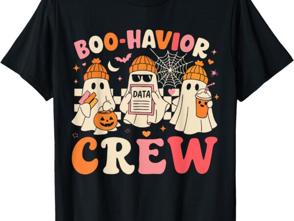 Retro boo-havior crew behavior analyst halloween aba rbt t-shirt