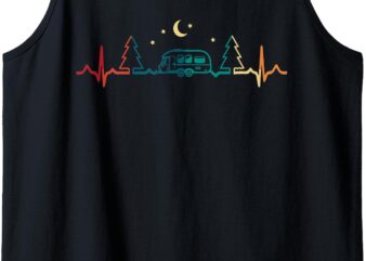 Retro Camping Heartbeat Nature Camper Hiking Men Women Tank Top