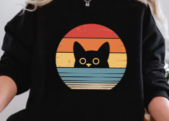 Retro Cat Svg Png, Black Cat Shirt, Cute Cat Lovers Gift, Funny Cat Saying, Cat Lady Tshirt, Vintage Kitty Cat Shirt, Digital Download