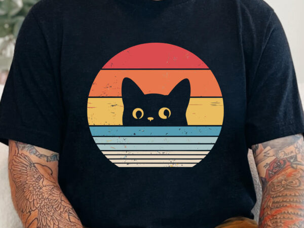 Retro cat svg png, black cat shirt, cute cat lovers gift, funny cat saying, cat lady tshirt, vintage kitty cat shirt, digital download Retro cat svg png, black cat shirt, cute cat lovers gift, funny cat saying, cat lady tshirt, vintage kitty cat shirt, digital download