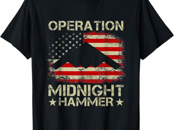 Retro operation midnight hammer with american flag t-shirt