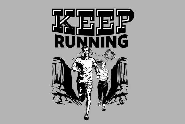 Running sport vintage design
