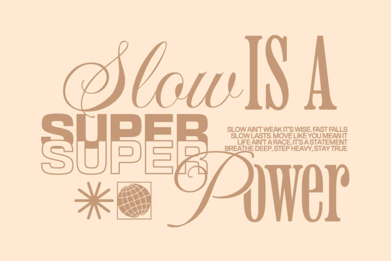 Slow Living Typography Quotes T-shirt Designs Bundle