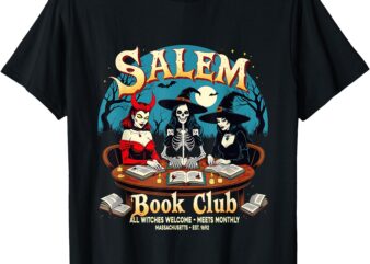 Salem book club witches gothic halloween read t-shirt