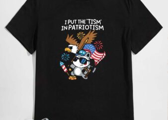I Put The Tism in Patriotism Athletic Eagle T-Shirt design png .svg