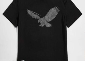 Beautiful Eagle American bird silhouette flying vintage USA T-Shirt design