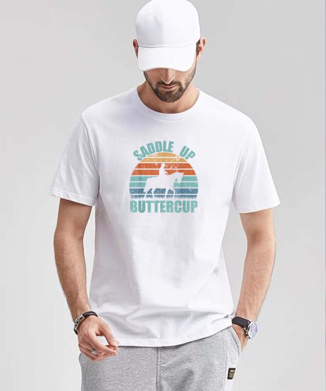 Vintage Saddle Up Buttercup Cowgirl Cowboy Gift T-Shirt design