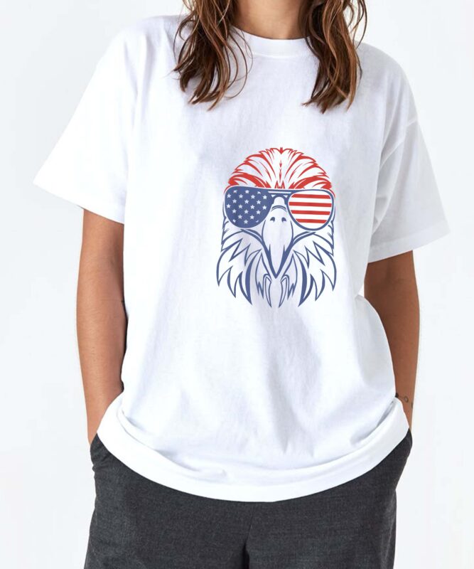 American Bald Eagle USA Flag 4th of July Eagle USA T-Shirt for Women Girls Kids Men design
