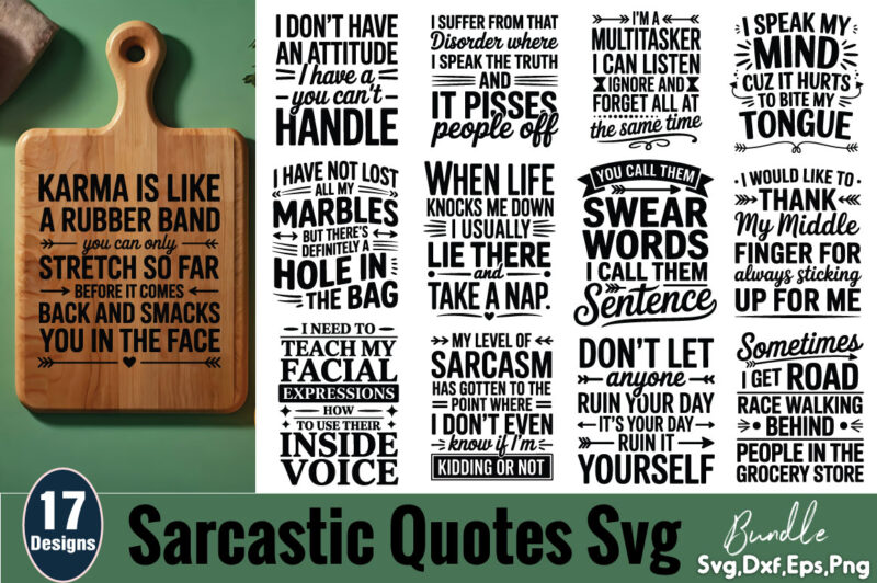 Sarcastic Quotes T-shirt Bundle Sarcastic Quotes SVG Bundle