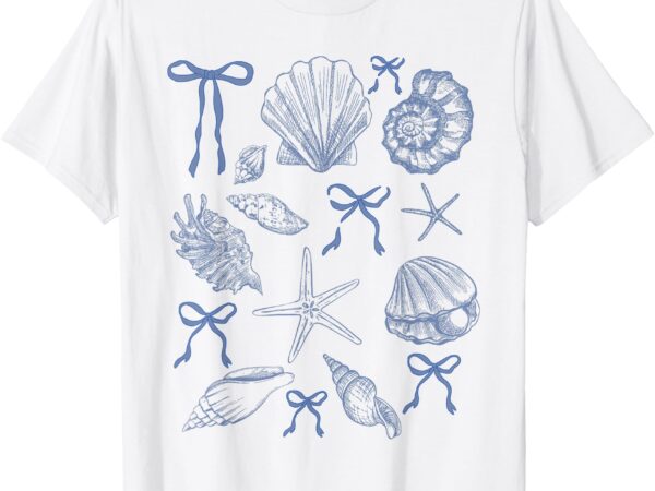 Seashell coquette bow hawaii beach summer vacation family t-shirt