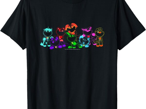 Smiling critters off color ruined group shot t-shirt
